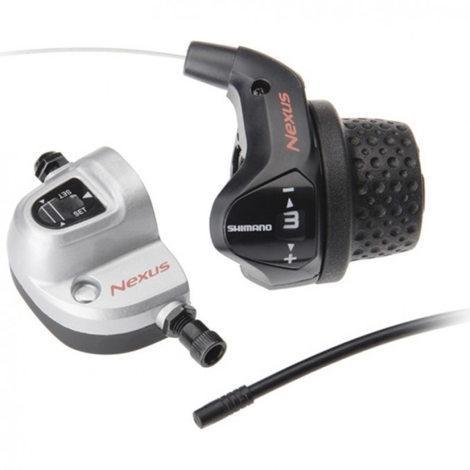 Шифтер SHIMANO NEXUS, 3S41E, 3 скорости, с bell crank 6, оплетка, 1700мм черный, короткая ручка ASL3S41E170LS